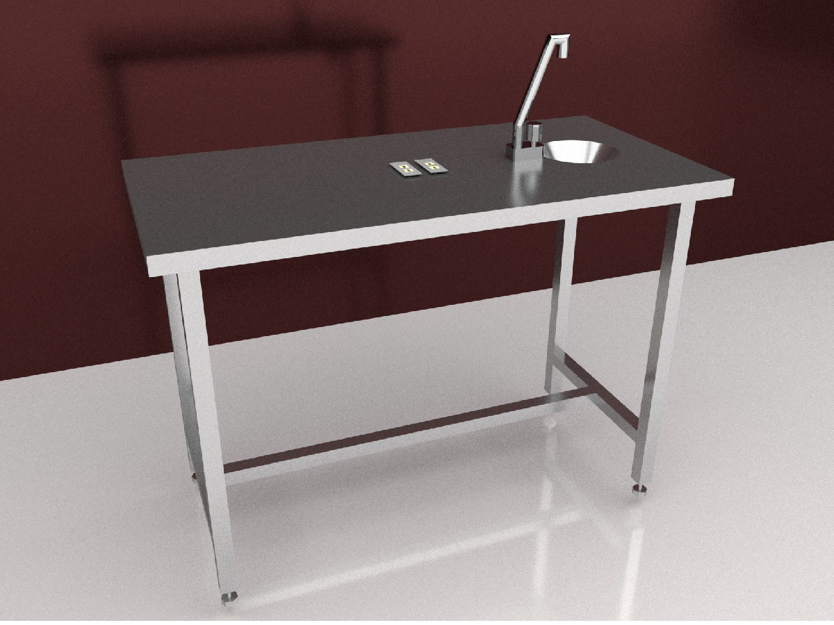 mesas de acero inoxidable_MESA CON ESTRUCTURA